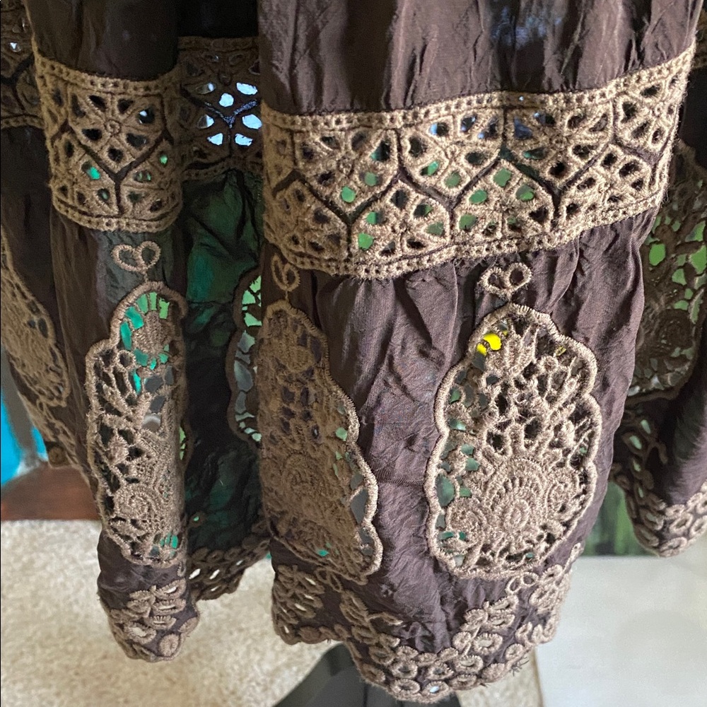 Johnny Was Dark Tunic with Lace Accents - Picture 4 of 8